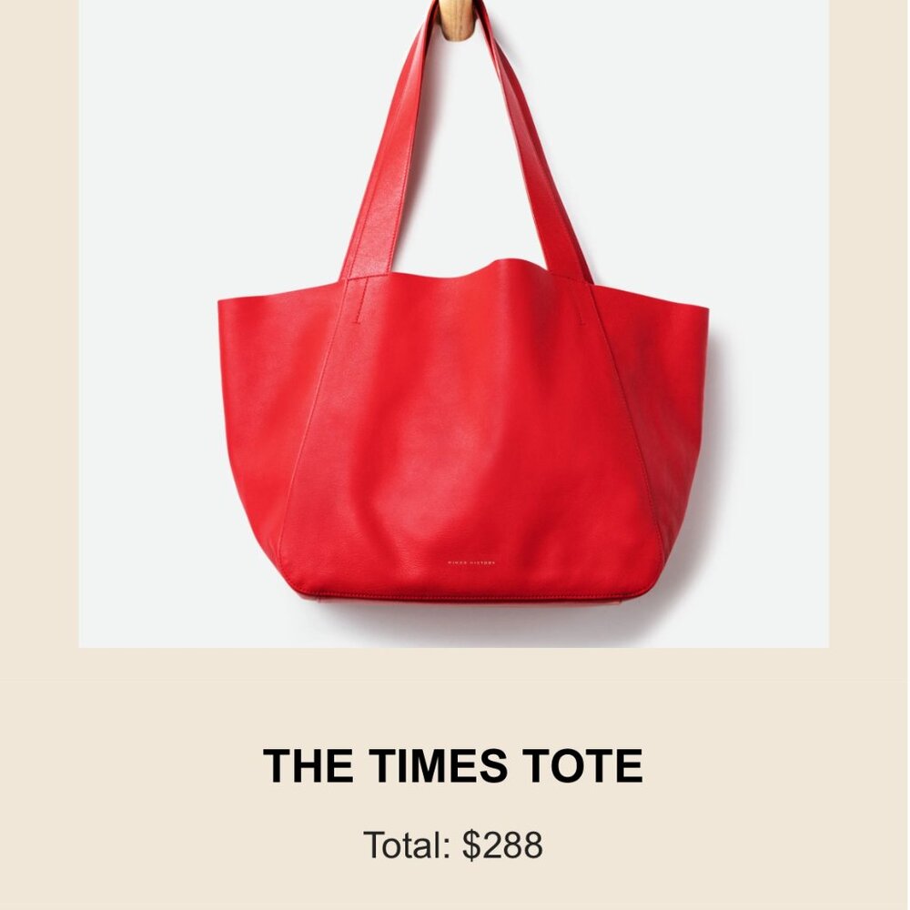 Minor History  - The Times Tote in Red - NWT